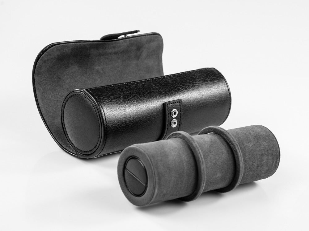 WOLF Blake Uhrenrolle, 3 uhren, Schwarz, Leder, 305002