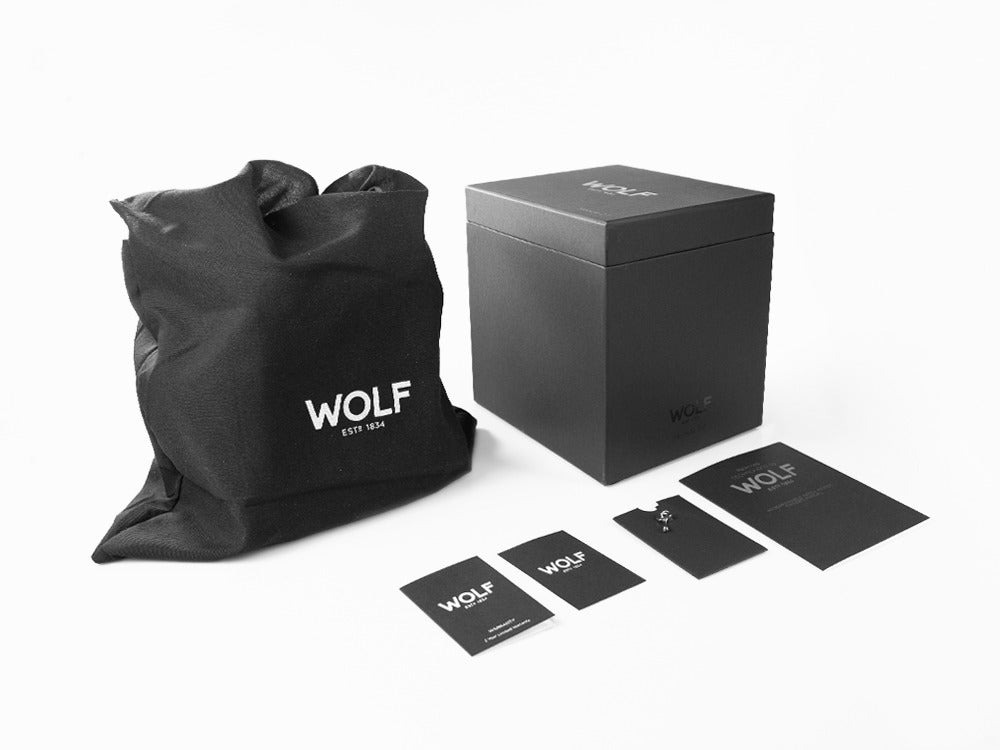 Uhrenbeweger, WOLF, Schwarz, 1 Uhr, Vegane Leder, 469116