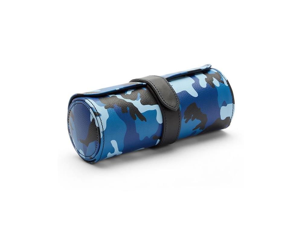 WOLF Elements Water Uhrenrolle, 3 Uhren, Blau, Vegane Leder, 665271