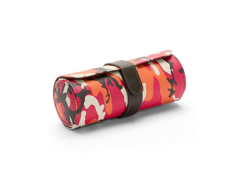 WOLF Elements Fire Uhrenrolle, 3 Uhren, Rot, Vegane Leder, 665272