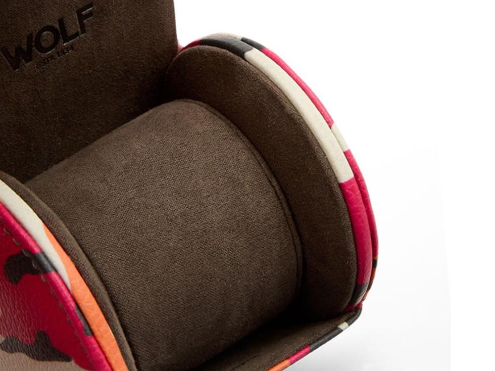 WOLF Elements Fire Uhrenrolle, 1 Uhr, Rot, Vegane Leder, 665372