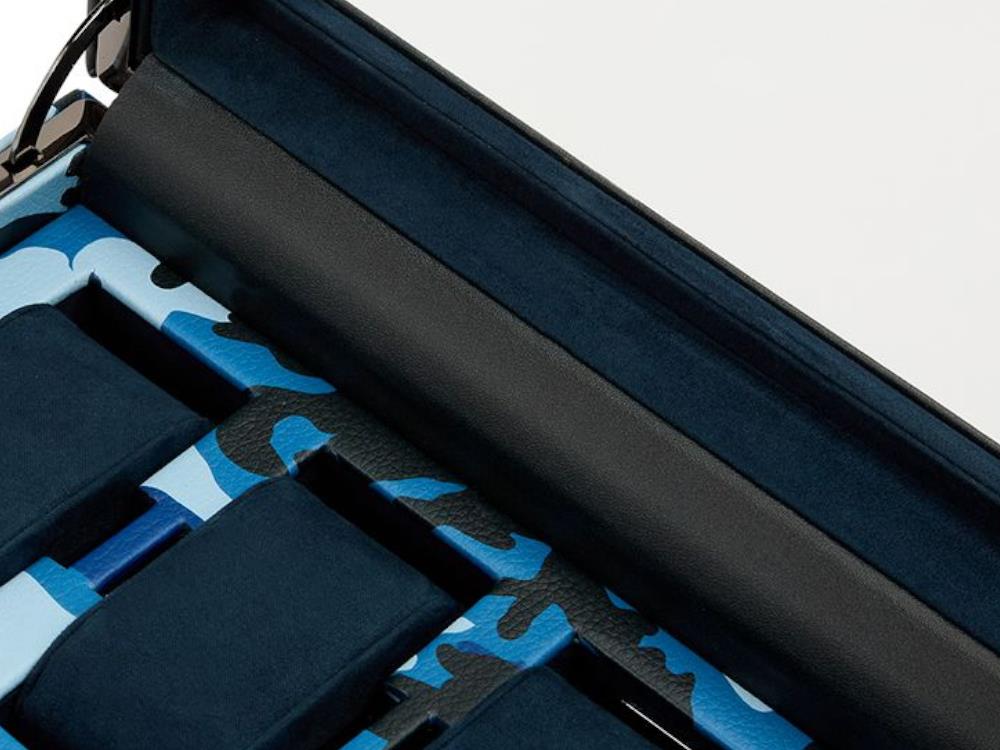 WOLF Elements Water Uhrenbox, 10 Uhren, Blau, Vegane Leder, 665471