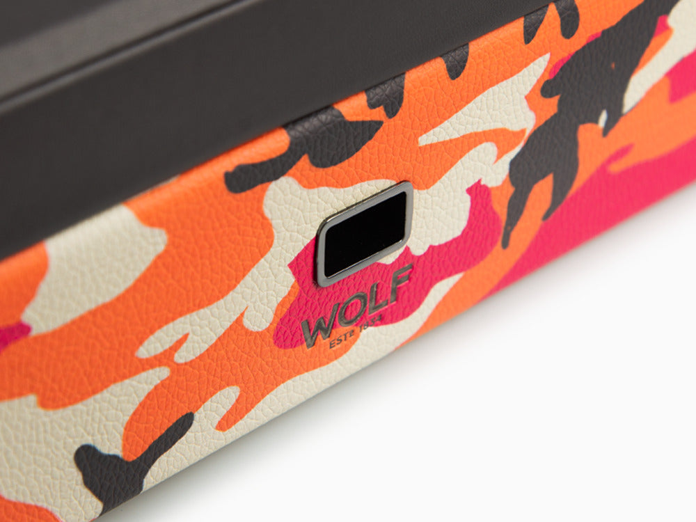 WOLF Elements Fire Uhrenbox, 10 Uhren, Rot, Vegane Leder, 665472