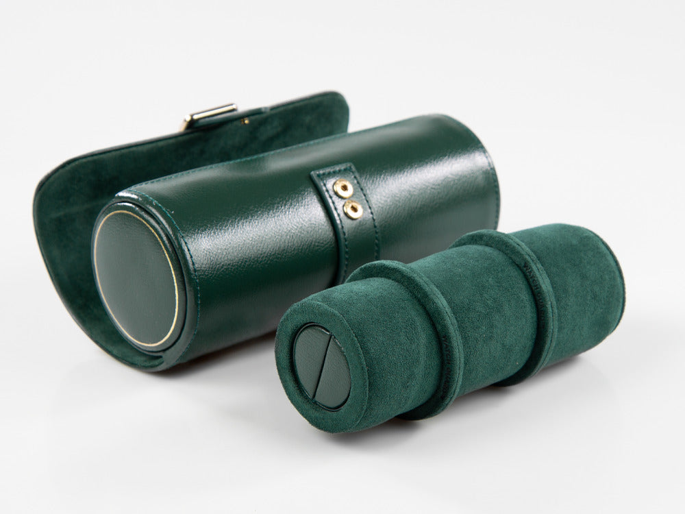 WOLF British Racing Uhrenrolle, 3 uhren, Grün, Leder, 792941