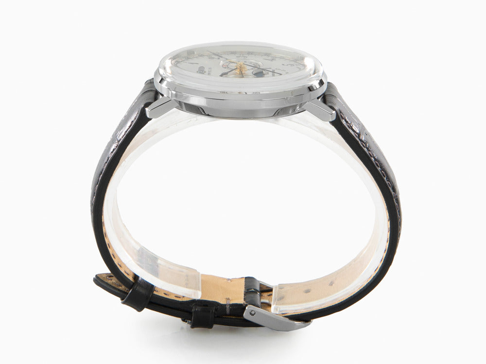 Zeppelin LZ 129 Hindenburg Moonphase Quartz Uhr, Silber, 40 mm, Datum, 7036-1