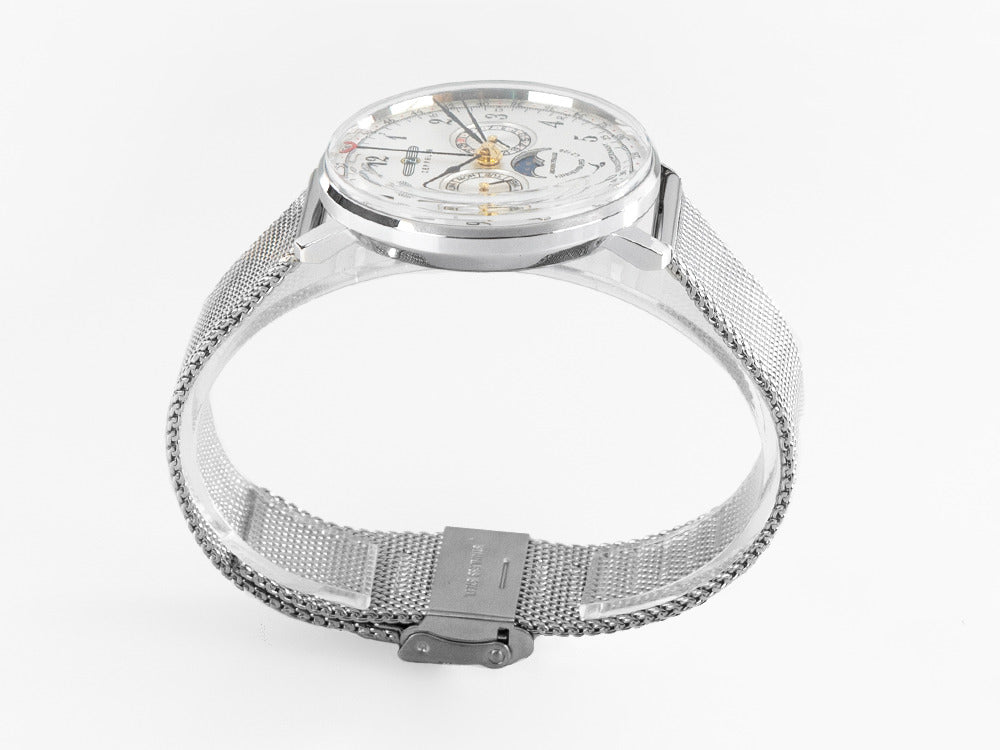 Zeppelin LZ 129 Hindenburg Moonphase Quartz Uhr, 40mm, Silber, 7036M-1