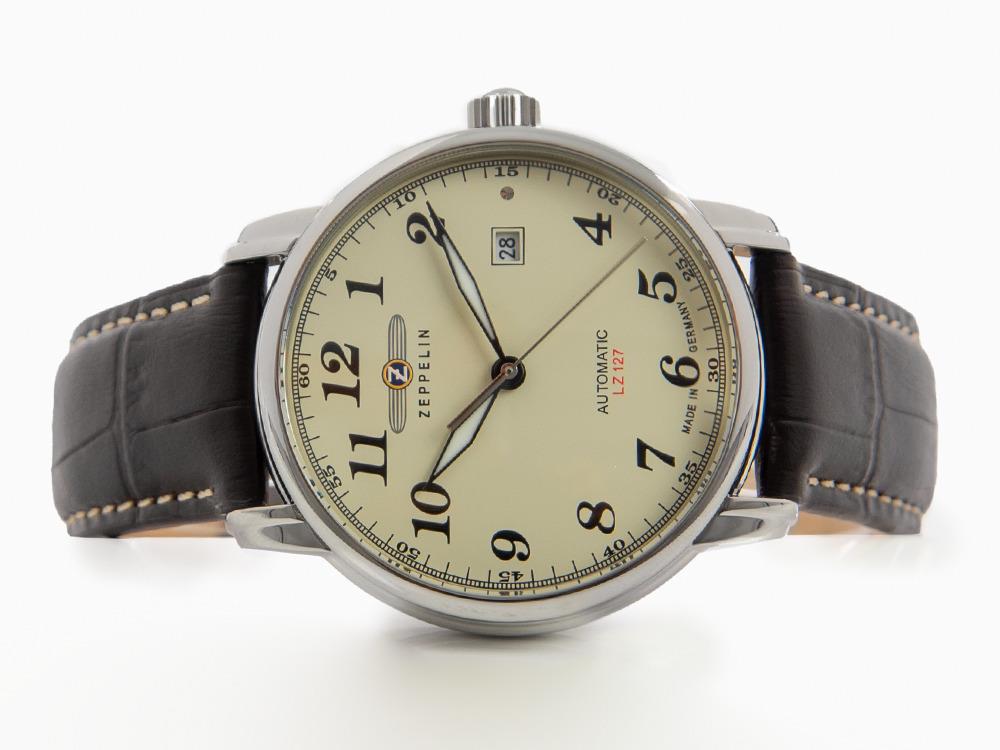 Zeppelin LZ 127 Graf Zeppelin Automatik Uhr, Beige, 42 mm, Tag, 7656-5