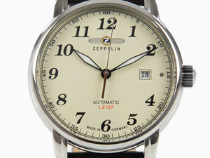 Zeppelin LZ 127 Graf Zeppelin Automatik Uhr, Beige, 42 mm, Tag, 7656-5