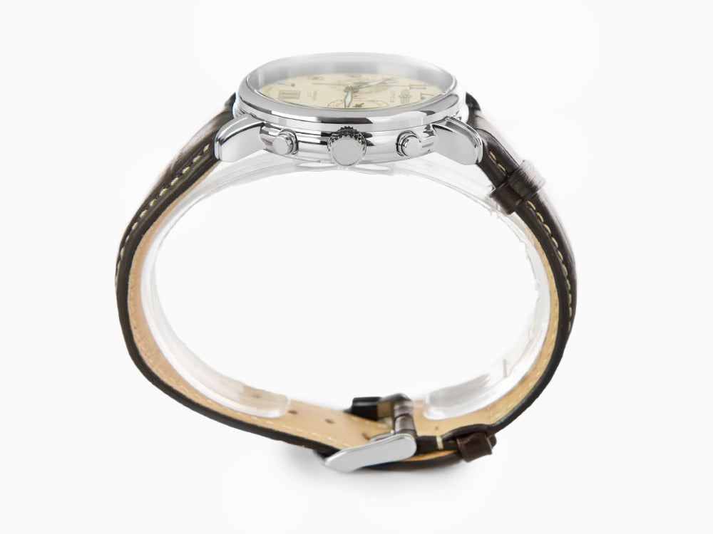 Zeppelin LZ 127 Graf Zeppelin Quartz Uhr, Beige, 40 mm, Tag, Chronograph, 7684-5