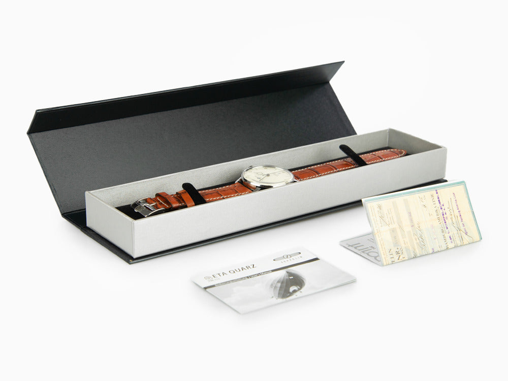 Zeppelin LZ 129 Hindenburg Quartz Uhr, Beige, 40 mm, Tag, Lederband, 8042-5