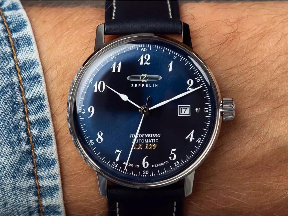 Zeppelin LZ 129 Hindenburg Automatik Uhr, Blau, 40 mm, Tag, 8056-3