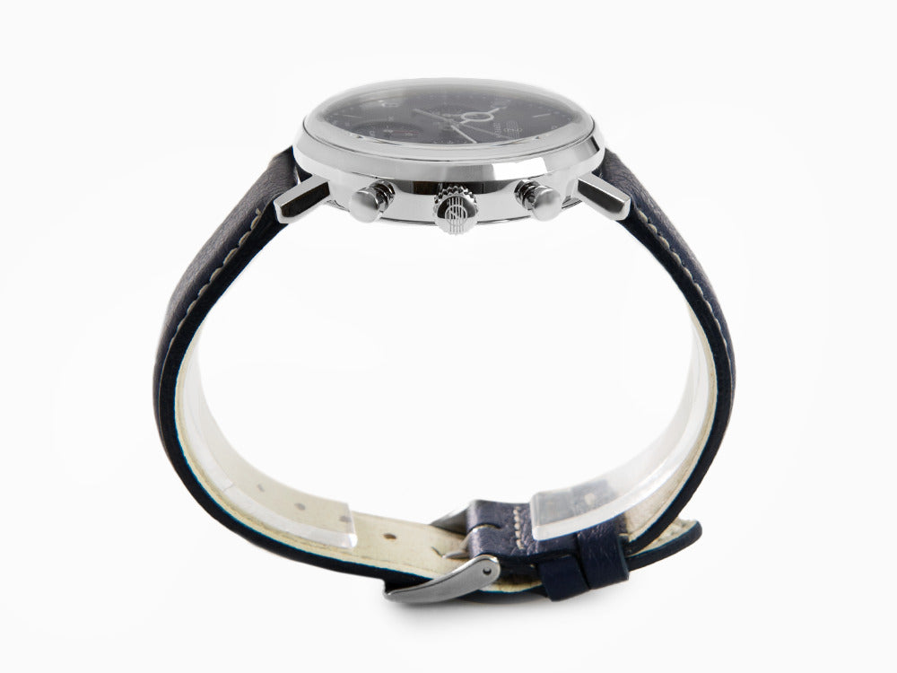 Zeppelin LZ 129 Hindenburg Quartz Uhr, Blau, 41 mm, Tag, Lederband, 8086-3n