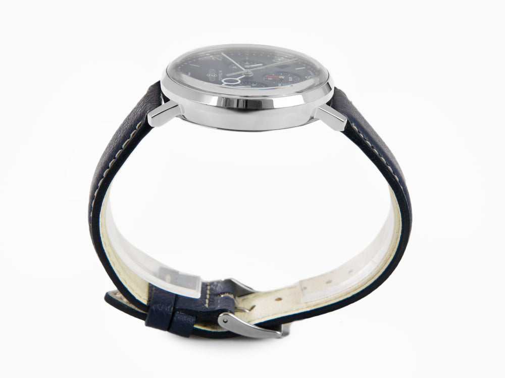 Zeppelin LZ 129 Hindenburg Quartz Uhr, Blau, 41 mm, Tag, Lederband, 8086-3n