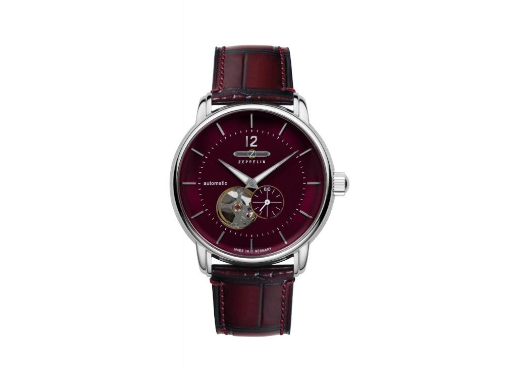 Zeppelin LZ 120 Bodensee Automatik Uhr, Rot, 40cm, Lederband, 8166-5
