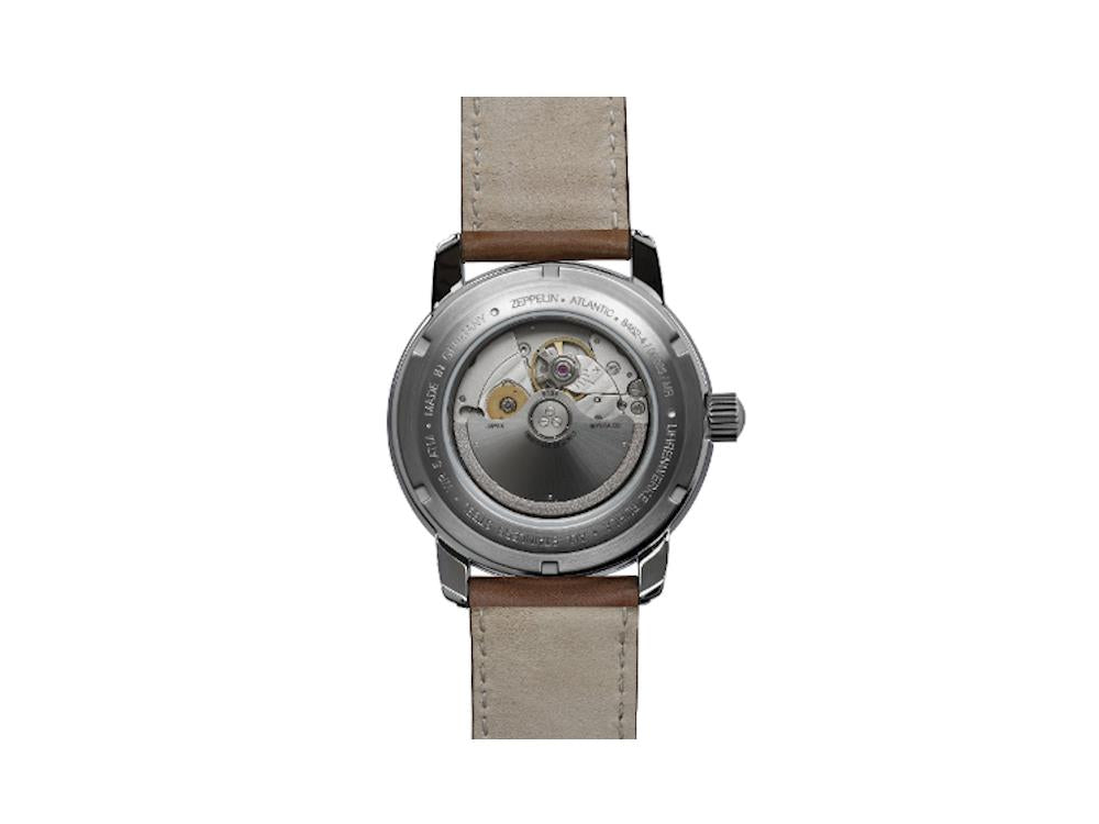 Zeppelin Atlantic Automatik Uhr, Grün, 41 mm, Tag, Lederband, 8462-4