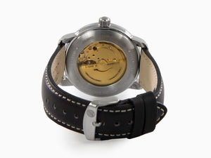 Zeppelin Atlantic Automatik Uhr, Schwarz, 41 mm, Tag Datum, Lederband, 8466-2