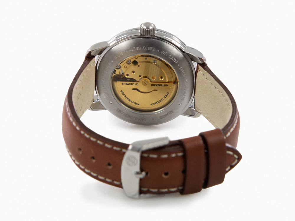 Zeppelin Atlantic Automatik Uhr, Blau, 41 mm, Tag und Datum, Lederband, 8466-3