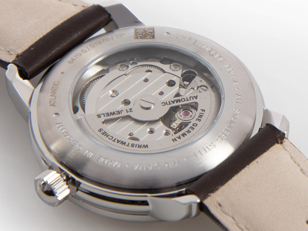 Zeppelin Atlantic Automatik Uhr, Beige, 41 mm, Tag, Lederband, 8470-5