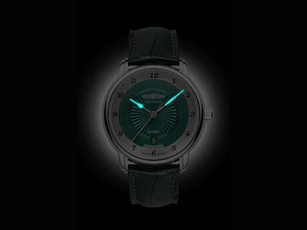 Zeppelin Friedrichshafen Automatik Uhr, Grün, 40 mm, Tag, 8556-2