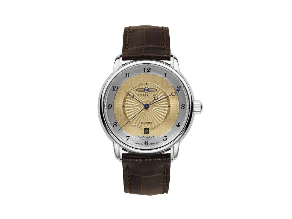 Zeppelin Friedrichshafen Automatik Uhr, Golden, 40 mm, Tag, 8556-5