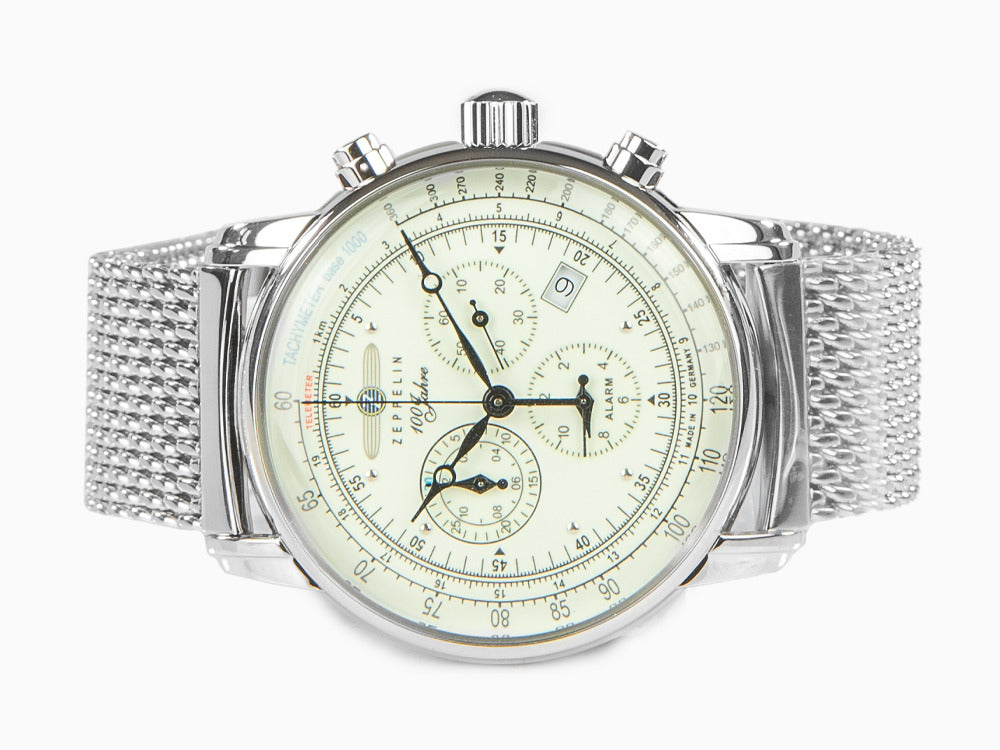 Zeppelin 100 Years Zeppelin Ed. 1 Uhr, Beige, 42 mm, Tag, Milanaise, 8680M-3