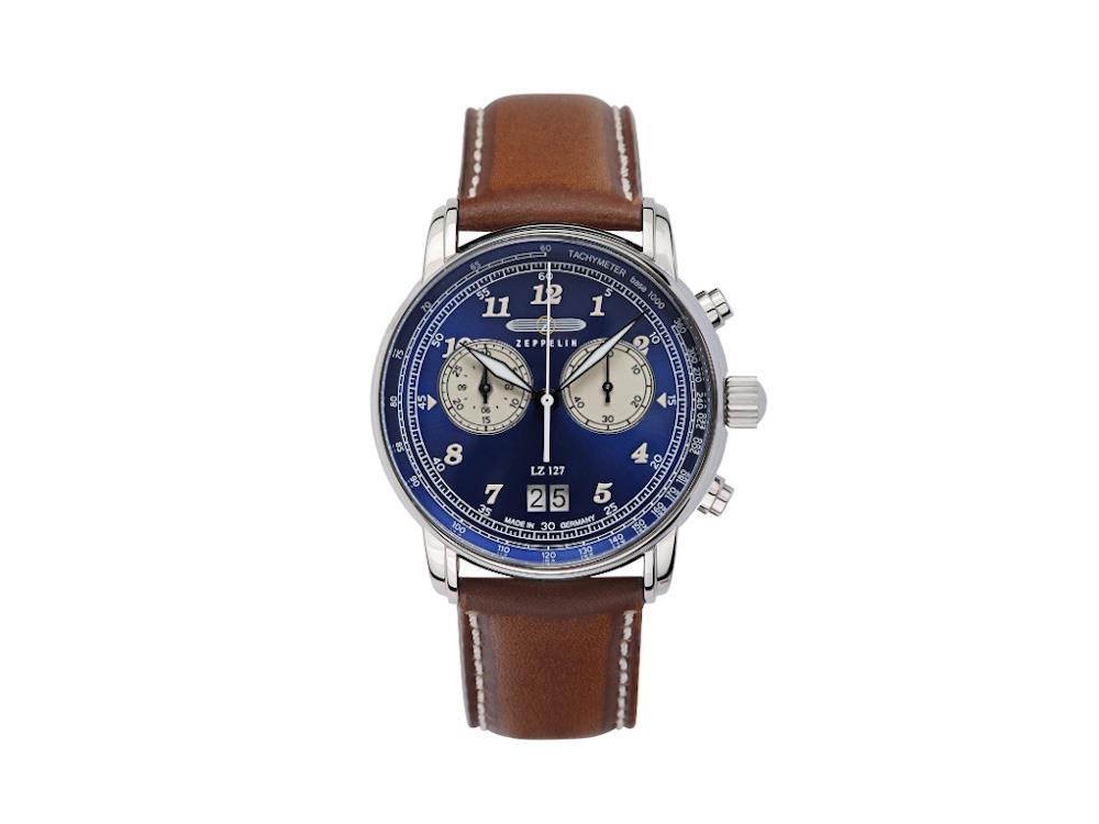 Zeppelin LZ 127 Graf Zeppelin Quartz Uhr, Blau, 40 mm, Tag, 8684-3
