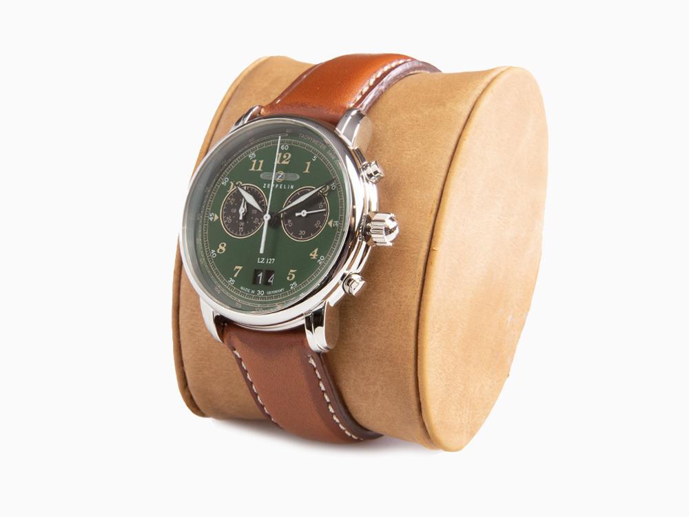 Zeppelin LZ 127 Graf Zeppelin Quartz Uhr, Grün, 40 mm, Chronograph, 8684-4