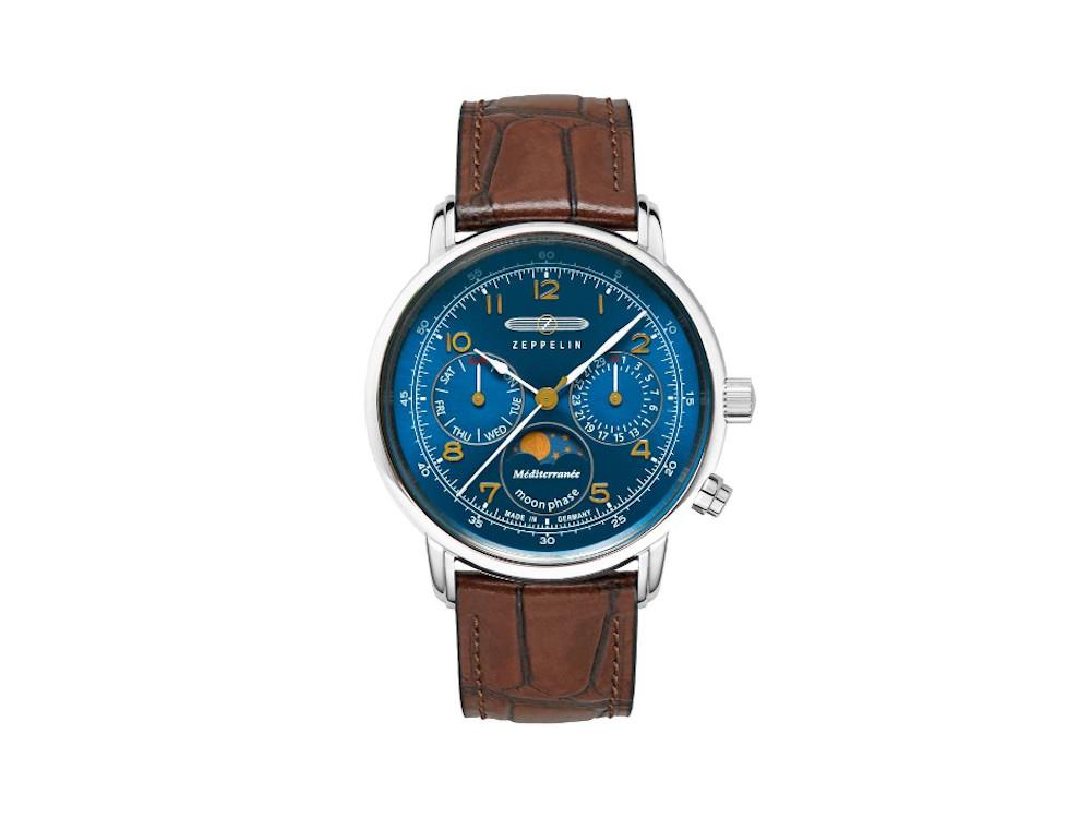 Zeppelin Méditerranée Quartz Uhr, Blau, 36 mm, 9637-3