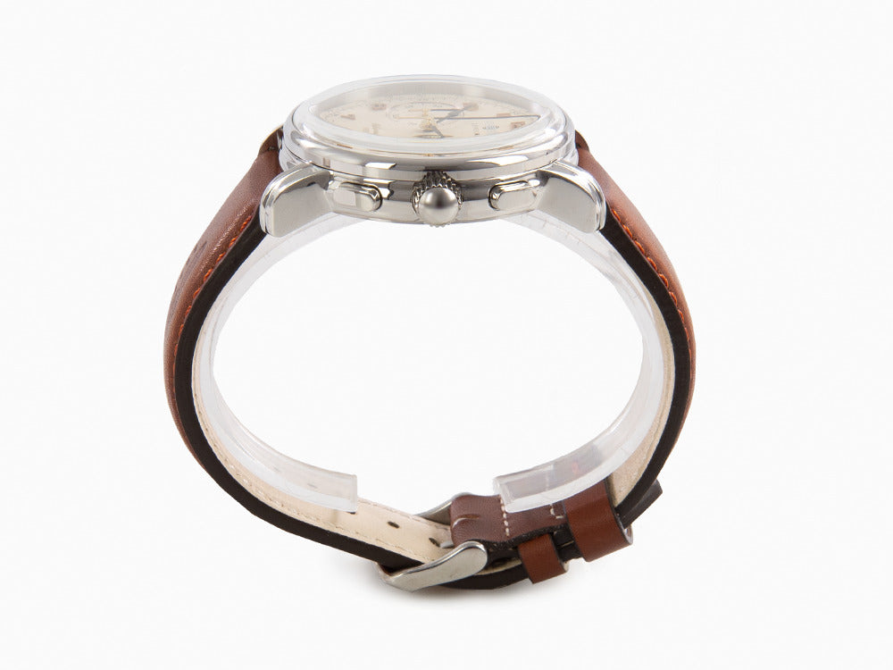 Zeppelin Méditerranée Chrono Quartz Uhr, Beige, 42 mm, Tag, 9670-5