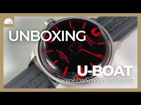 U-Boat Capsoil Darkmoon 44 Red SS Quartz Uhr, Schwarz, 44 mm, 8465/A