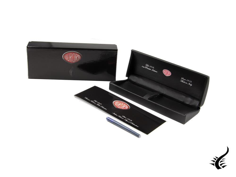 Aurora Ipsilon Füllfederhalter, Schwarzes Edelharz, Verchromte Akzente