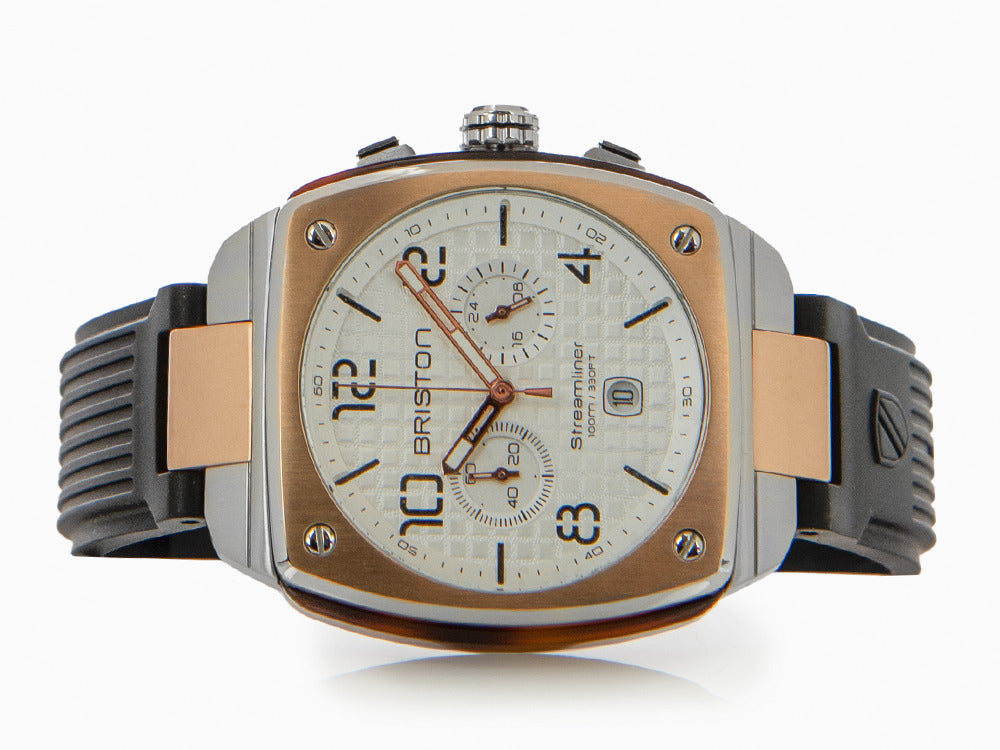 Briston Streamliner Urban Quartz Uhr, PVD, Weiss, 42 mm, 22142.RGS.T.2.RB