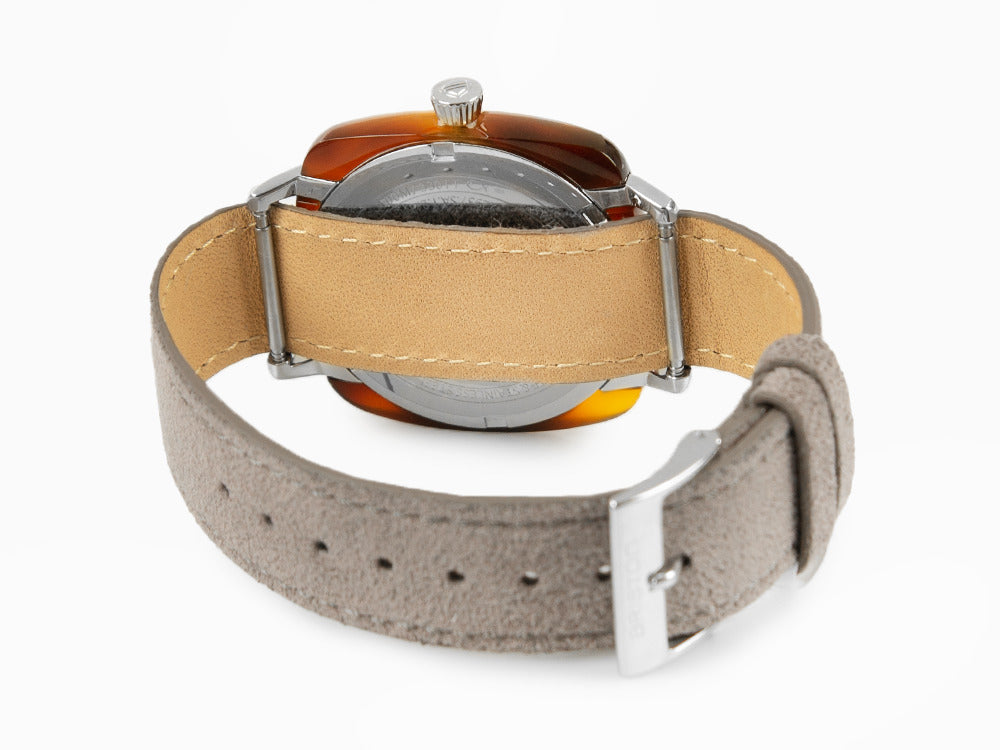 Briston Clubmaster Elegant Quartz Uhr, Weiss, 37 mm, 22937.SA.T.2.LNT