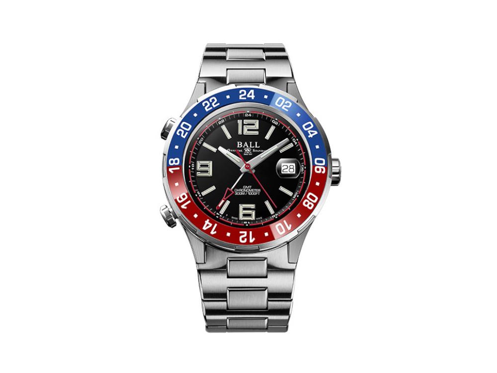 Ball Roadmaster Pilot GMT Automatik Uhr, 40 mm, Lim. Edition, DG3038A-S2C-BK