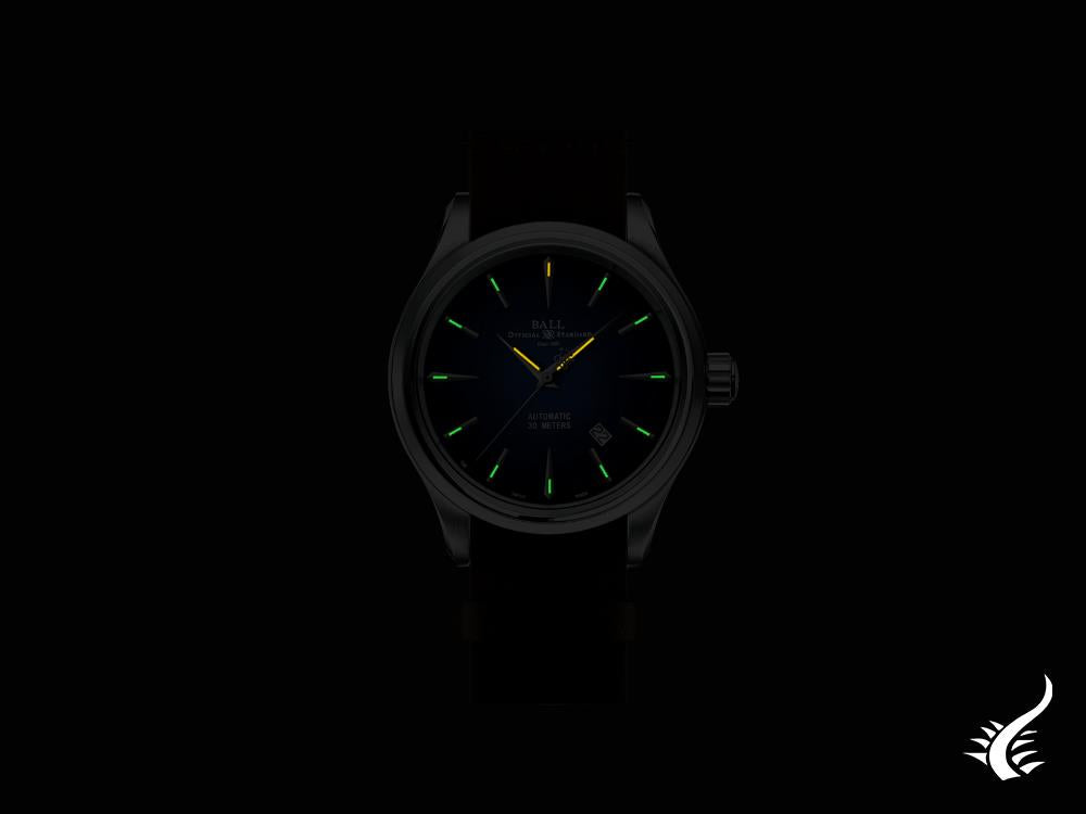 Ball Trainmaster Legend Automatik Uhr, 40 mm, Blau, Lederband, NM9080D-L1J-BE