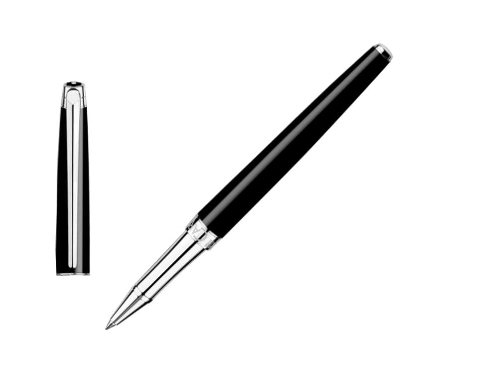 Caran d´Ache Léman Slim Black EbonyRoller, Lack, Rhodium, Schwarz, 4771.782