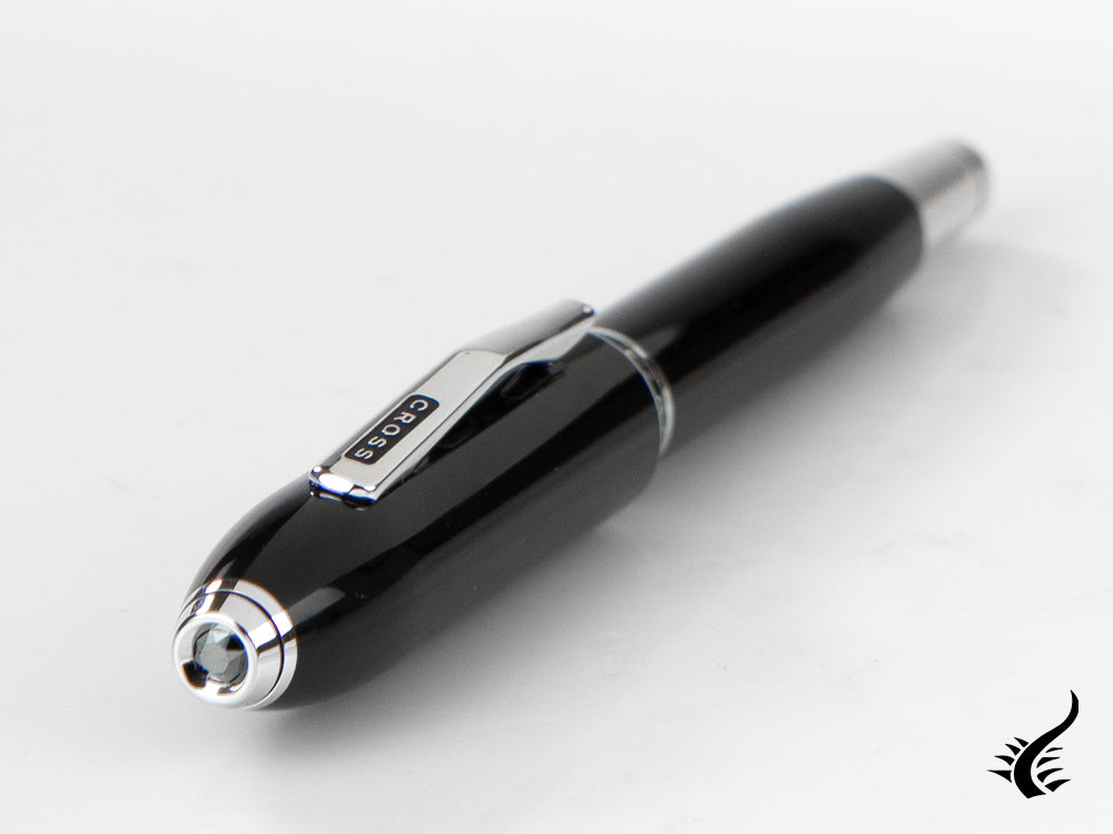 Cross Peerless 125 Roller, Lack, Schwarz, Platinierte Beschläge, AT0705-1