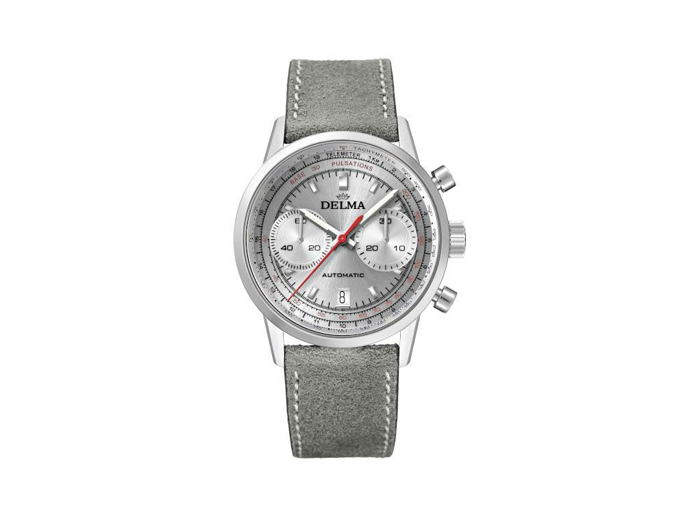 Delma Racing Continental Pulsometer Automatik Uhr, Silber, 41701.702.6.069