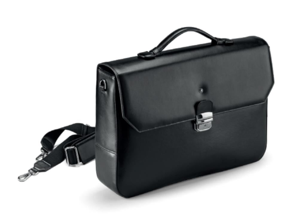 Montegrappa Signet Series Dokumententasche, Leder, Baumwolle, Schwarz, IC00BC01