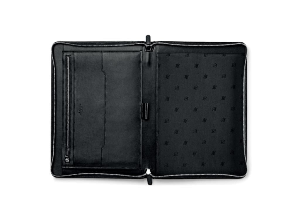 Montegrappa Signet Series Zip Padfolio,, Leder, Baumwolle, Schwarz, IC00HN02