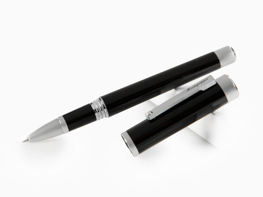 Montegrappa Zero Roller, Schwarzes Edelharz, Palladium IP, ISZEIRIP