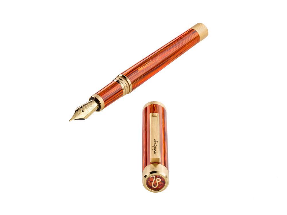 Montegrappa Zero Zodiac Leo Füllfederhalter, Edelstahl, ISZEZ-IY-O2
