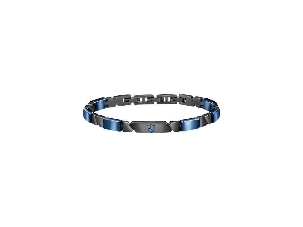 Maserati Gioielli Armband, Edelstahl, Schwarz und blau, JM221ATZ01