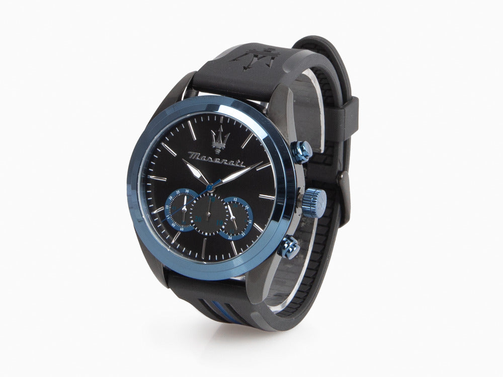 Maserati Traguardo Quartz Uhr, Schwarz, 45 mm, Mineral Glas, R8871612006