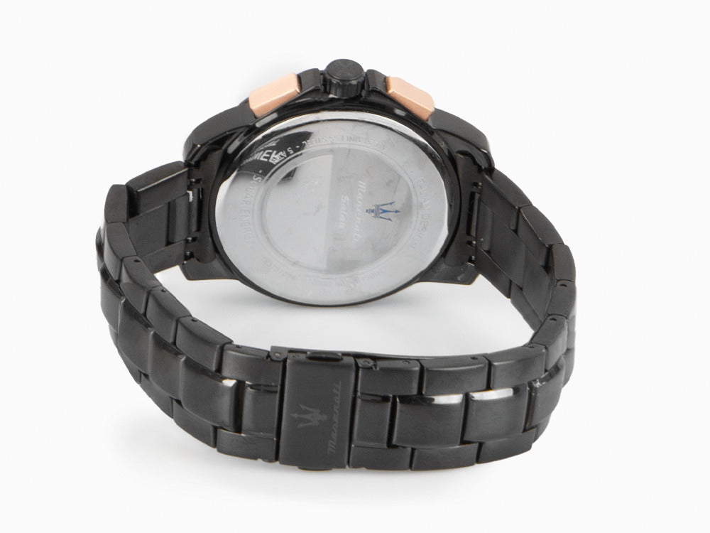 Maserati Successo Quartz Uhr, PVD Gun Metal, Schwarz, 44 mm, R8873645001