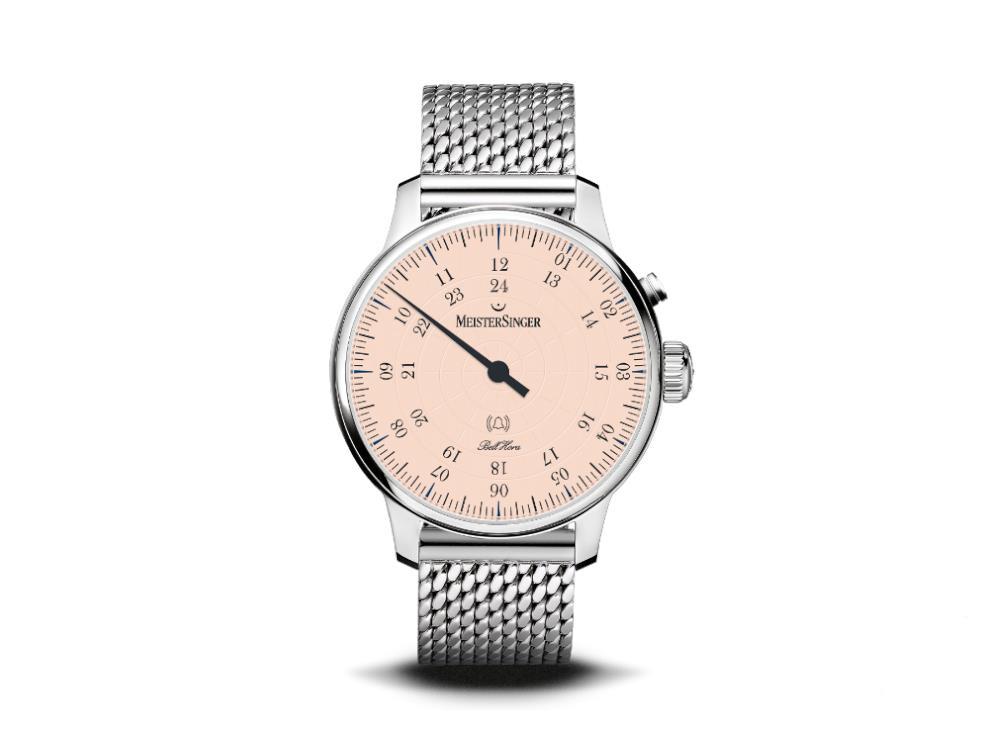 Meistersinger Bell Hora Automatik Uhr, SW 200, Beige, 43 mm, BHO913-MIL20