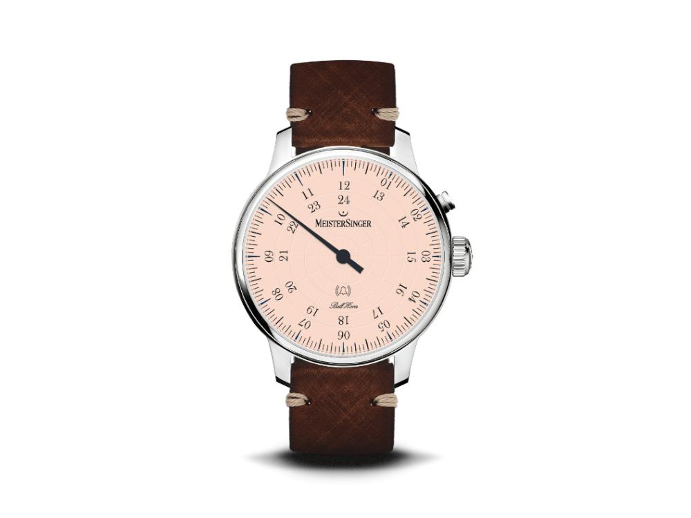 Meistersinger Bell Hora Automatik Uhr, SW 200, Beige, 43 mm, BHO913-SVSL02