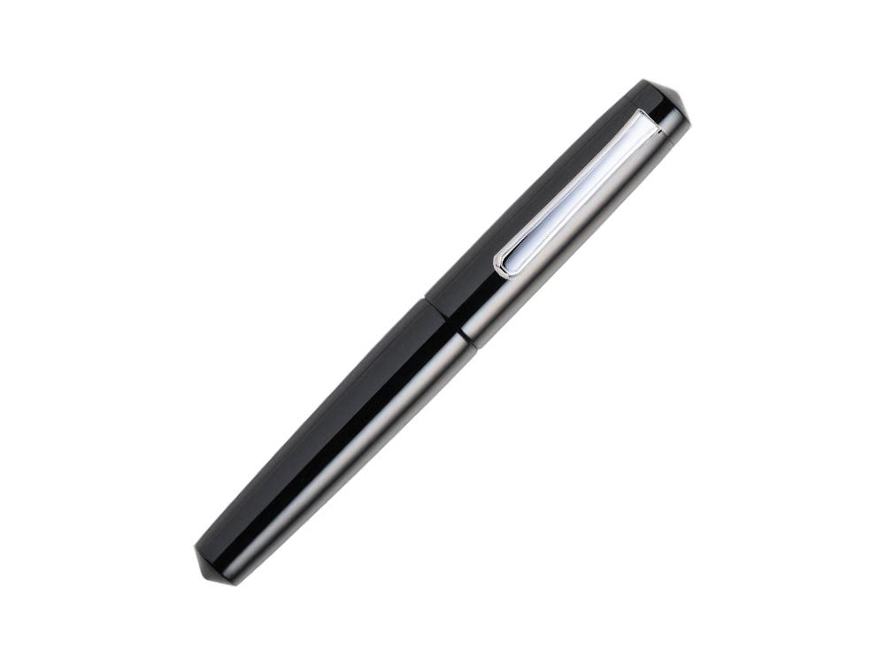 Nakaya Writer Kuro-Roiro Füllfederhalter Schwarz, Ebonite, Rhodiniert