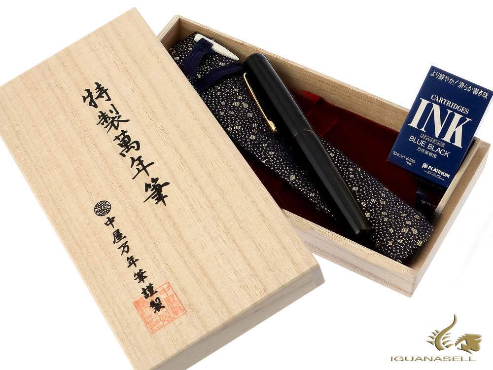Nakaya Writer Füllfederhalter Kuro-Tamenuri, Piccolo, Gold, Ebonite