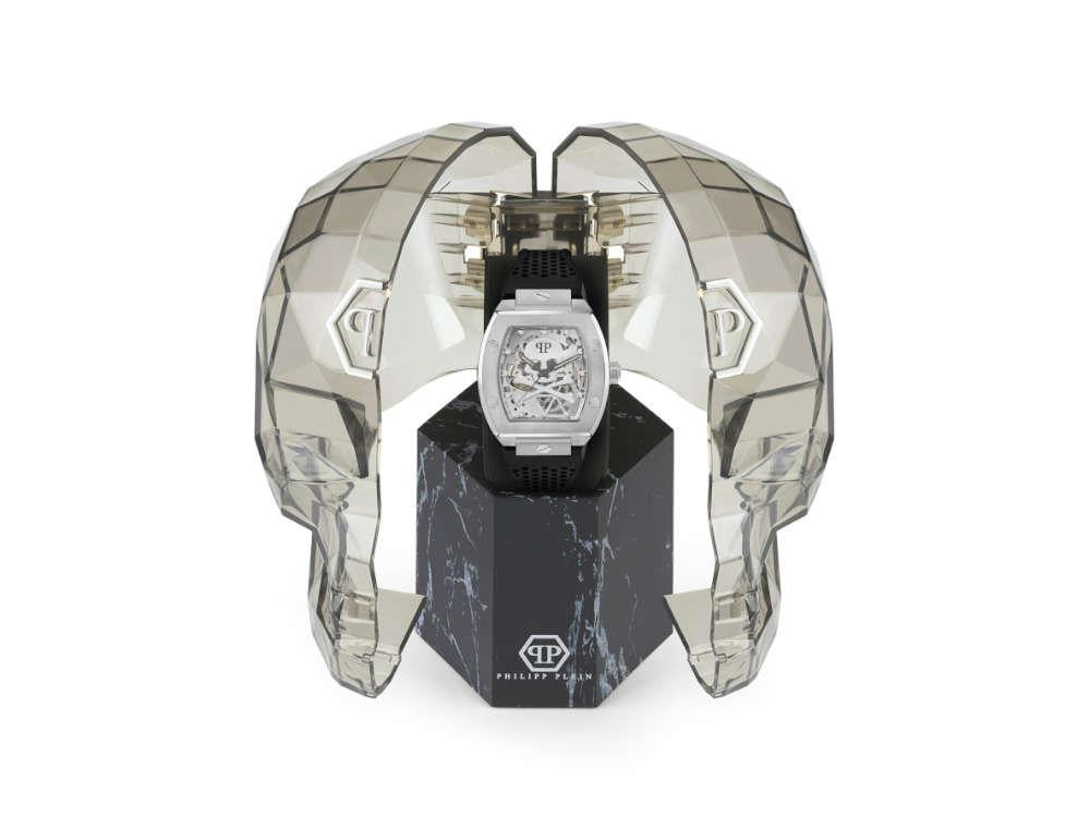 Philipp Plein The Skeleton Automatik Uhr, PVD, Silber, 44 mm, PWBAA2123